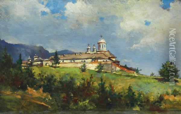 Sinaia Monastery Oil Painting - Theodor Aman