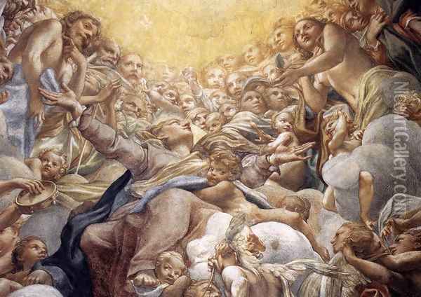 Assumption of the Virgin (detail) Oil Painting - Antonio Allegri da Correggio