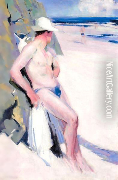 The Bather Oil Painting - Francis Campbell Boileau Cadell