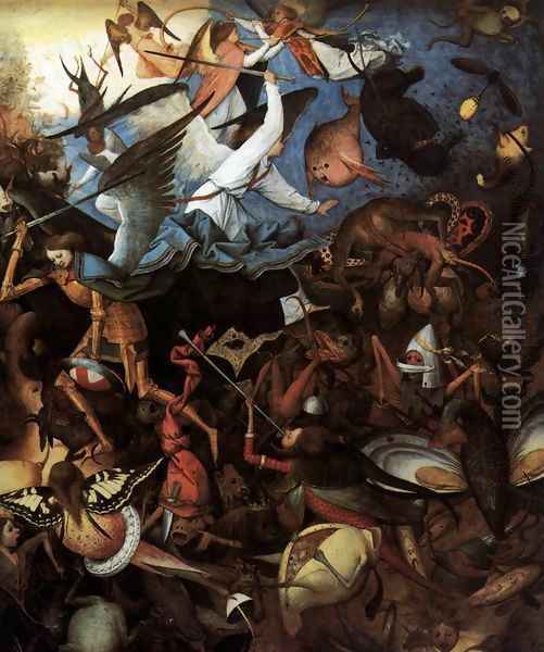 The Fall of the Rebel Angels (detail) 1562 Oil Painting - Jan The Elder Brueghel