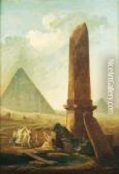 La Danse Autour Des Monuments Egyptiens Oil Painting - Hubert Robert