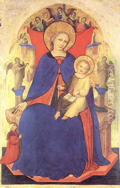 Madonna and Child and a Devotee Oil Painting - Niccolo Di Pietro