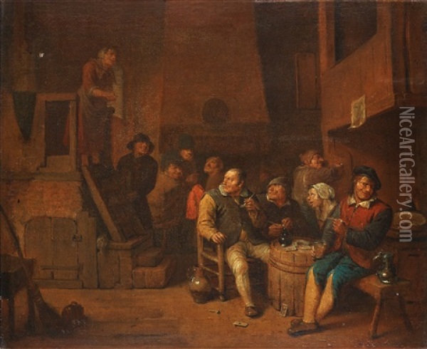 Interior Fran Vardshus Oil Painting - Egbert van Heemskerck the Elder