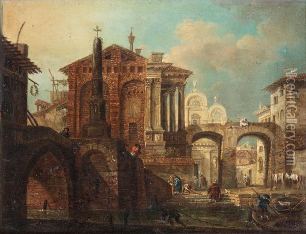 A Capriccio With A Reminiscence Of The Scuola Di San Marco Oil Painting - Giovanni Migliara