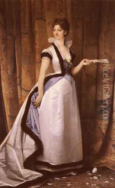Portrait Of A Woman Oil Painting - Jules Joseph Lefebvre