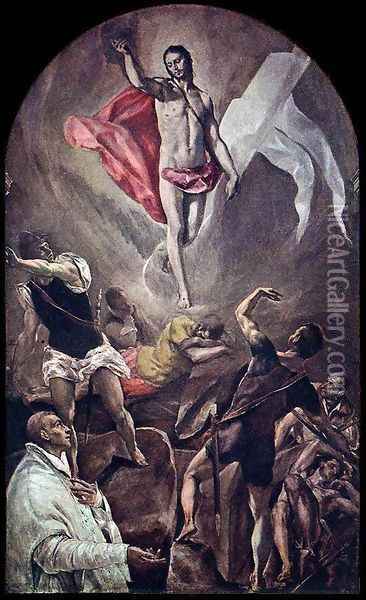 The Resurrection 1577-79 Oil Painting - El Greco (Domenikos Theotokopoulos)