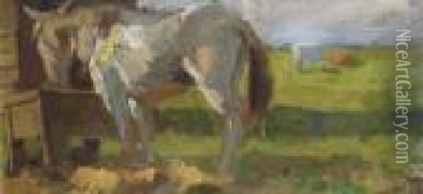 Horse Oil Painting - Leo Gestel