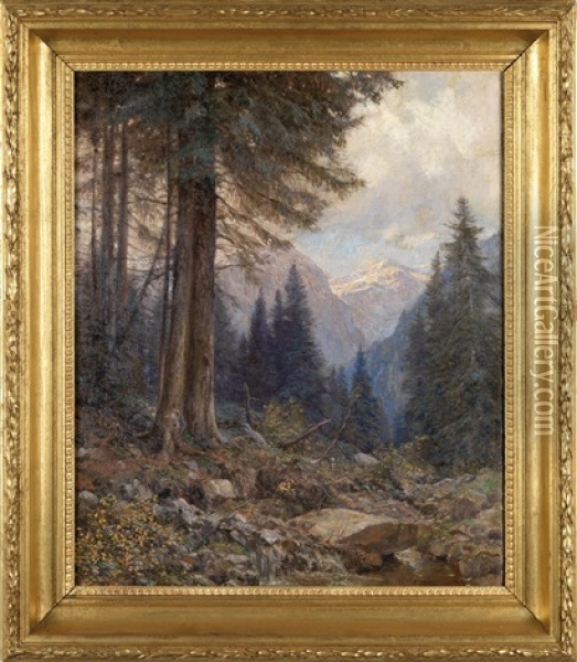 Waldlichtung Oil Painting - Gustav Bauer
