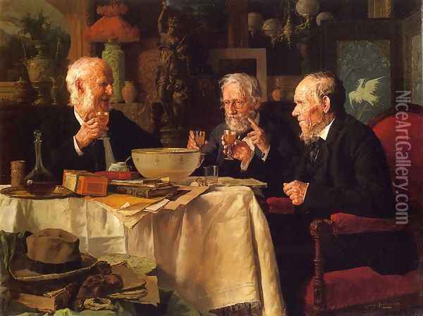The Toast Oil Painting - Louis Charles Moeller