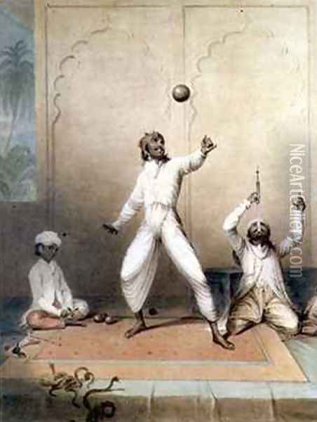 The Indian Jugglers Oil Painting - J. Green