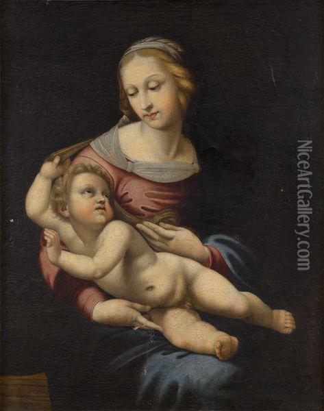 Vierge A L'enfant Dite La Madone Bridgewater Oil Painting - Raphael (Raffaello Sanzio of Urbino)