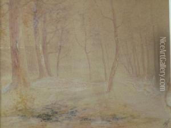 Woodland Oil Painting - Edgar Hewitt Nye