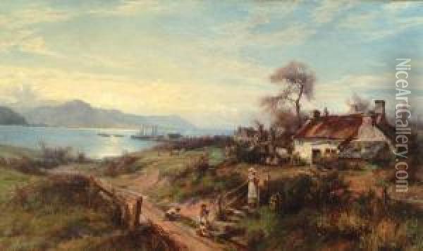 A View From Deganwy Over The River Conway Estuary Oil Painting - William Gilbert Foster