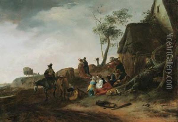 A Traveller On Horseback Oil Painting - Pieter Wouwermans or Wouwerman