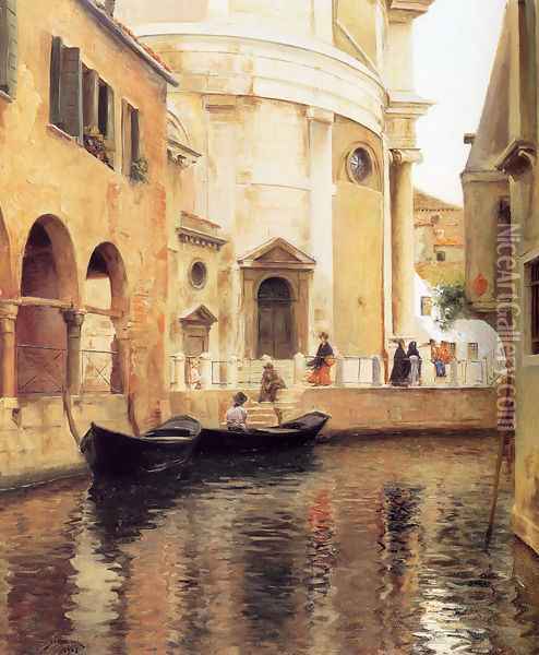 Rio della Maddalena Oil Painting - Julius LeBlanc Stewart