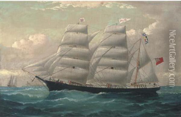 The Barque Rock City Calling For A Pilot Off Point Lynas,anglesey Oil Painting - William Howard Yorke