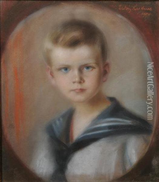 Portrait Of A Sailor Boy. Oil Painting - Ludwig Kirschner