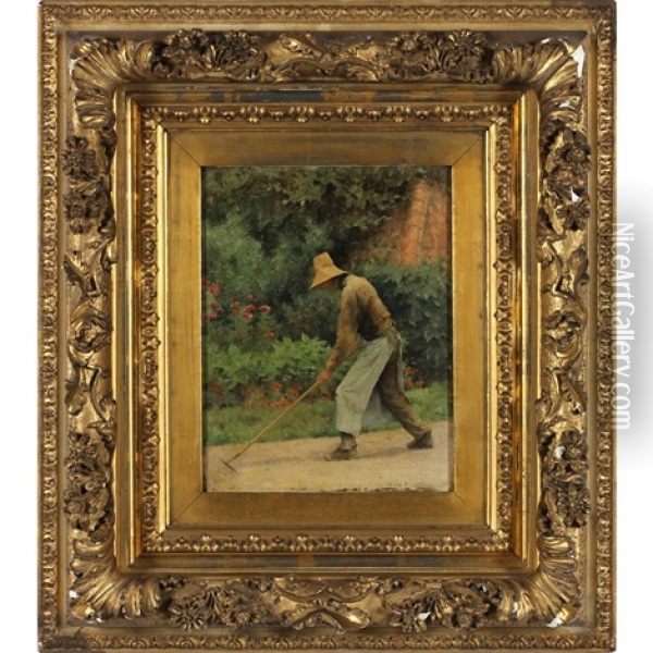 The Gardner Oil Painting - Henri Adolphe Laissement