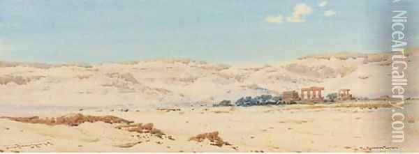 The Ramaseum, Thebes Oil Painting - Augustus Osborne Lamplough