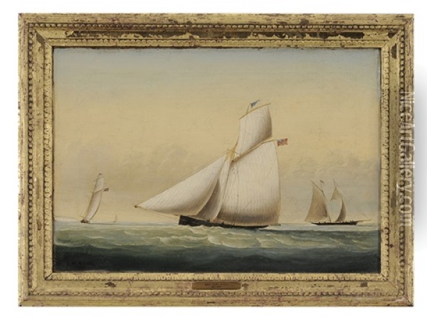 Schooner At Full Sail Oil Painting - John White Allen Scott