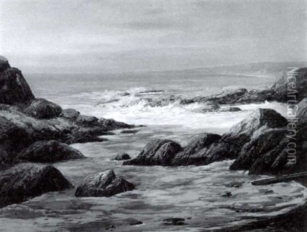 Laguna Coast Oil Painting - Thomas G. Moses