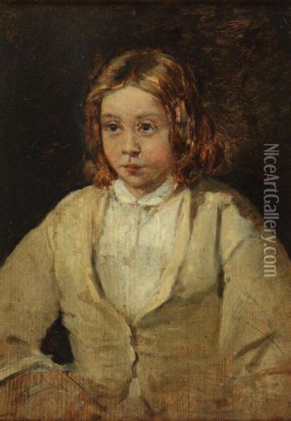 Portrait De Sophie Oil Painting - Charles-Francois Daubigny