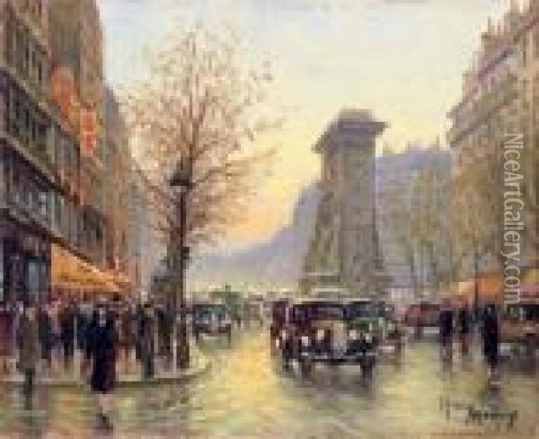 La Porte Saint Denis Oil Painting - Henri Malfroy