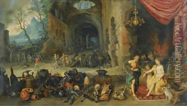 Venus In The Forge Of Vulcan Oil Painting - Jan Brueghel the Younger