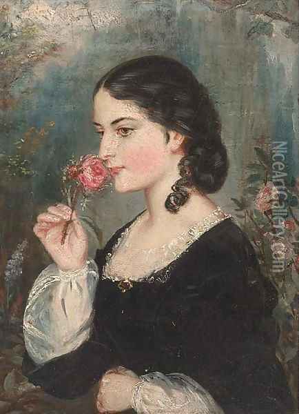 The scent of the rose Oil Painting - English School