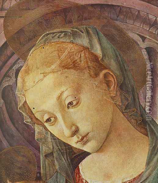 Madonna with Child (detail) 1450s Oil Painting - Pesellino