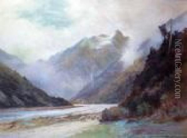 Mount Philistine, Otira Valley, West Coast Oil Painting - William Menzies Gibb