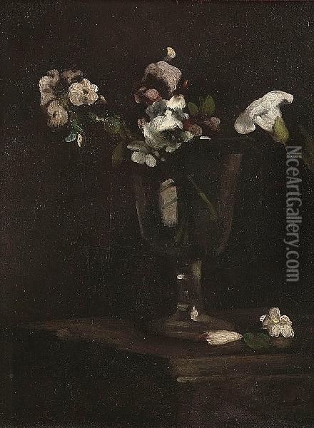 Nature Morte Aux Fleurs Oil Painting - Theodule Augustine Ribot