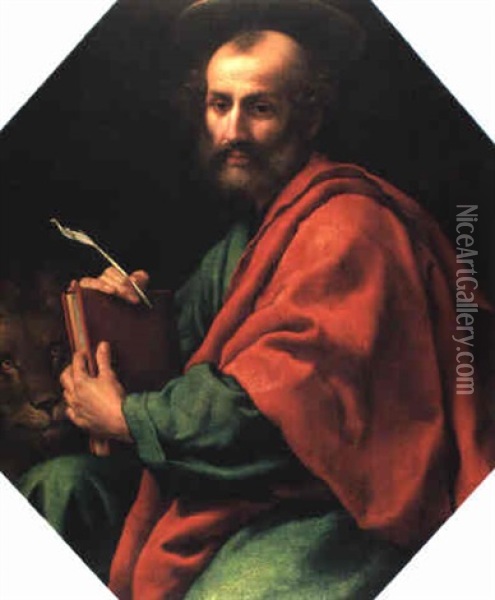 St. Mark Oil Painting - Carlo Dolci