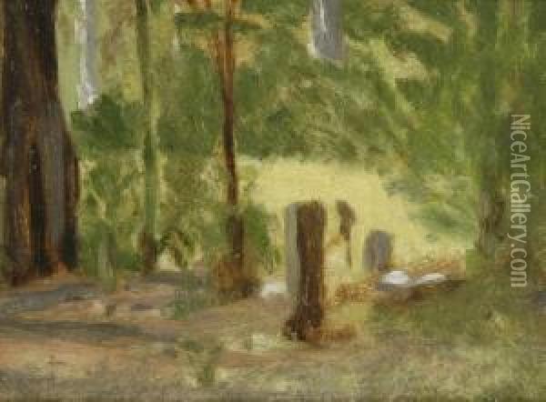 Forest Scene Oil Painting - Clarice Marjoribanks Beckett