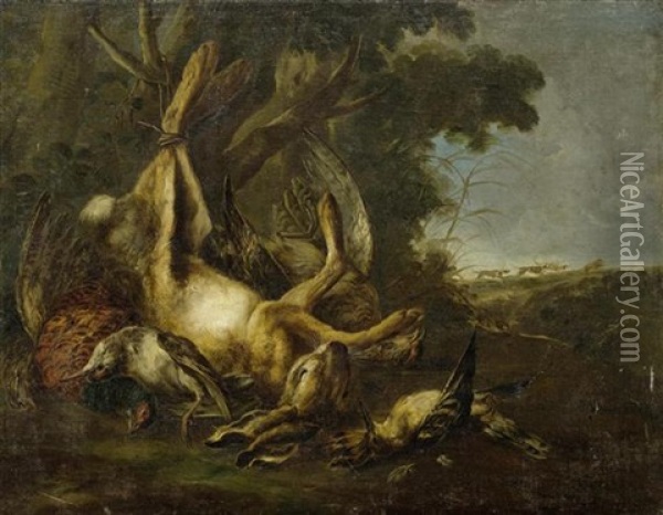 Jagdstillleben (pair) Oil Painting - Giovanni (Crivellino) Crivelli