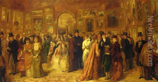 The Private View, 1881 Oil Painting - William Powell Frith