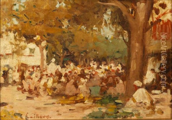 Place Animee A Tunis Oil Painting - Georges Le Mare