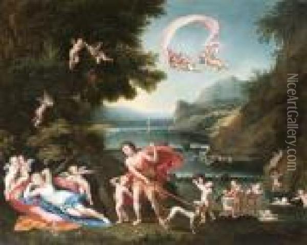 Venus Und Adonis Oil Painting - Francesco Albani