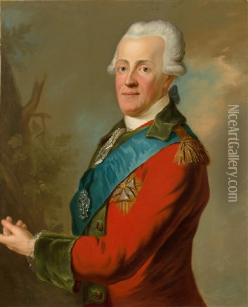 Prince Karl Christian Of Saxony (1733-1796), Duke Of Courland And Semigallia Oil Painting - Anton Graff