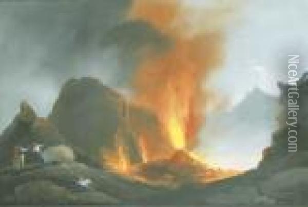 'cratere Del Vesuvio De' 20 Novembre 1830.' Oil Painting - Camillo da Vito