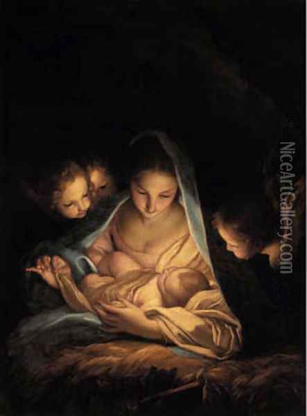 The Holy Night Oil Painting - Carlo Maratta or Maratti