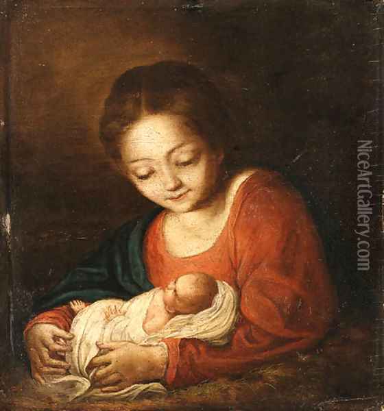 The Madonna and Child Oil Painting - Genoese School