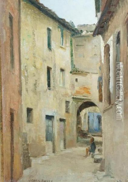 Rue De Village Oil Painting - Ludovic Baues