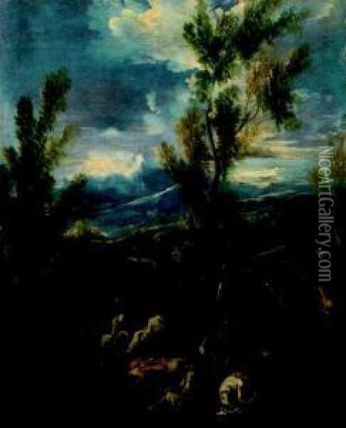 Monaci In Un Paesaggio Oil Painting - Antonio Francesco Peruzzini