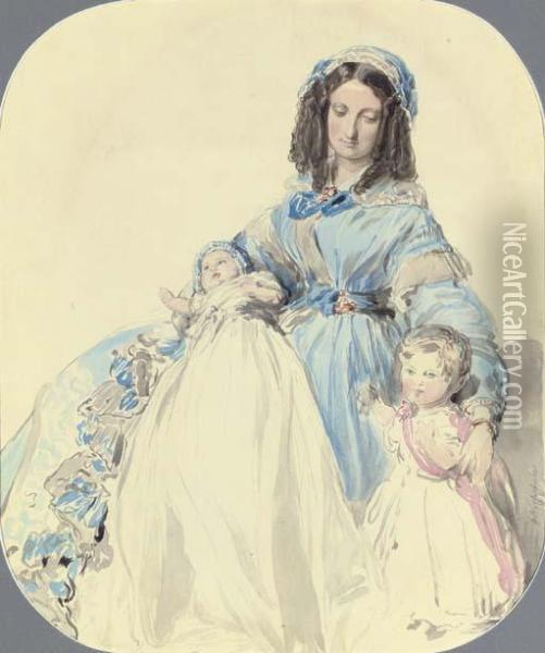 Study Of Princess Clementine Oil Painting - Franz Xavier Winterhalter