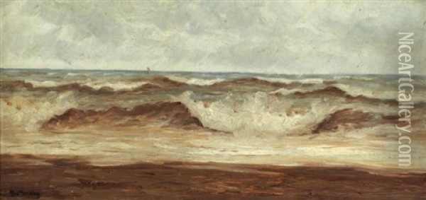Bord De Mer Oil Painting - Hendrik Willem Mesdag