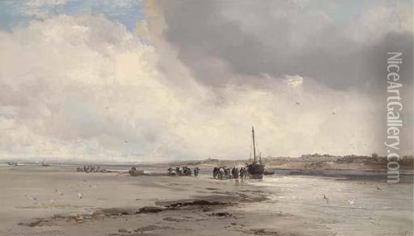 Old Shoreham Oil Painting - James Webb