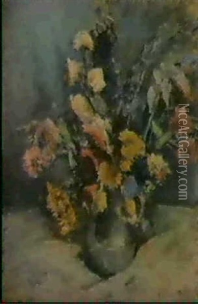 Floral Still Life Oil Painting - Edmund William Greacen
