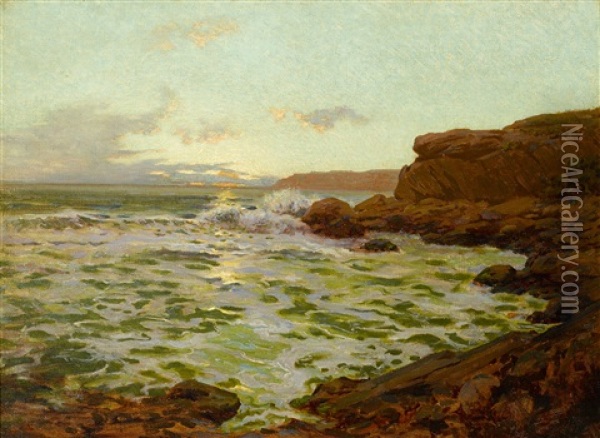Rocky Point, Laguna Oil Painting - Granville S. Redmond