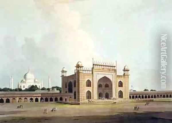 The Taj Mahal at Agra Oil Painting - Thomas Daniell